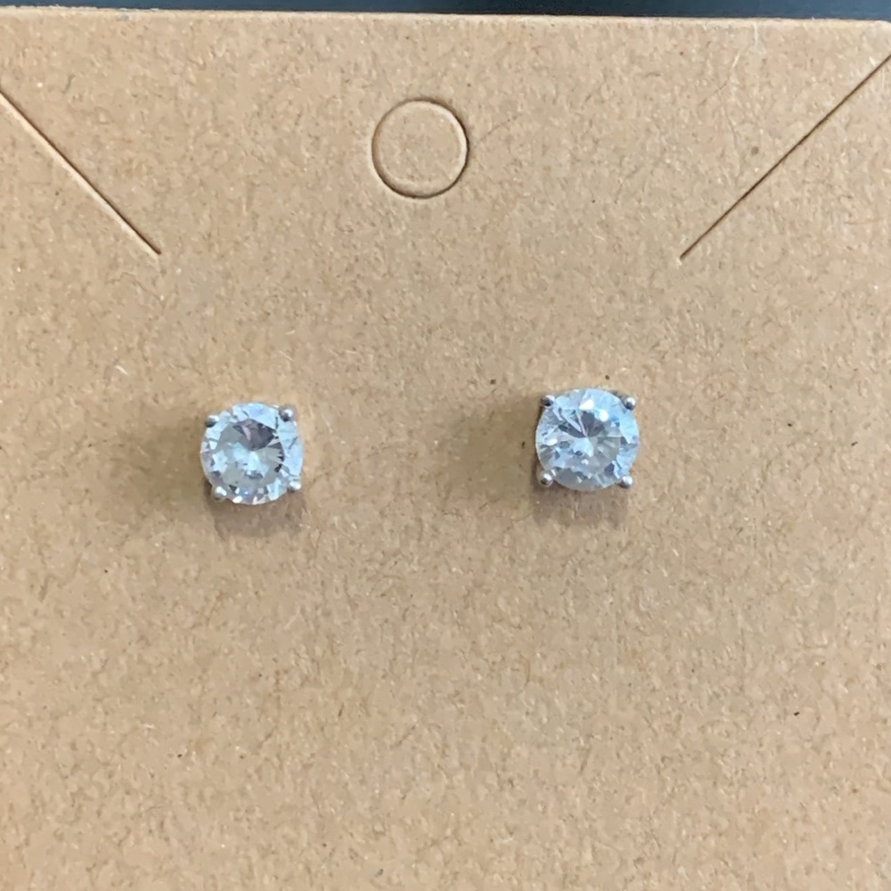 925 stamped cz earrings
